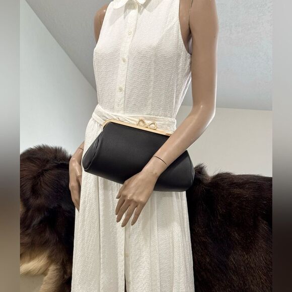 Premium Pebble Calfskin Handmade “Bow” Kisslock Baguette Bag & 3 Strap Styles - Picture 11 of 15